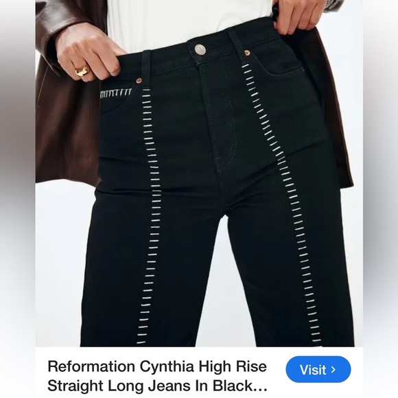 Reformation Black High Rise Straight Jeans size 27 - Picture 1 of 8